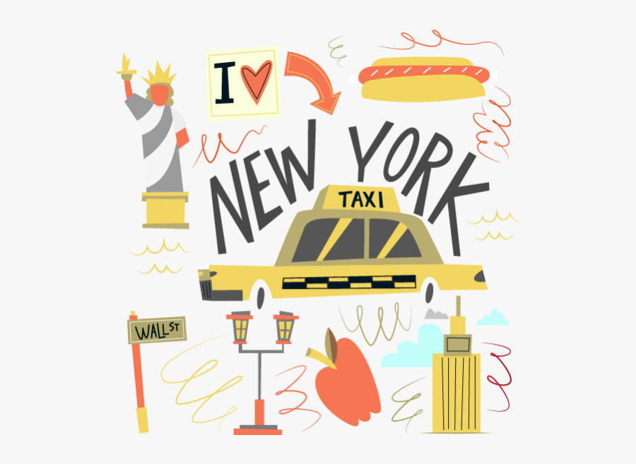 America New York Taxi Wall Sticker Window Sticker Nursery, Transparent Clipart