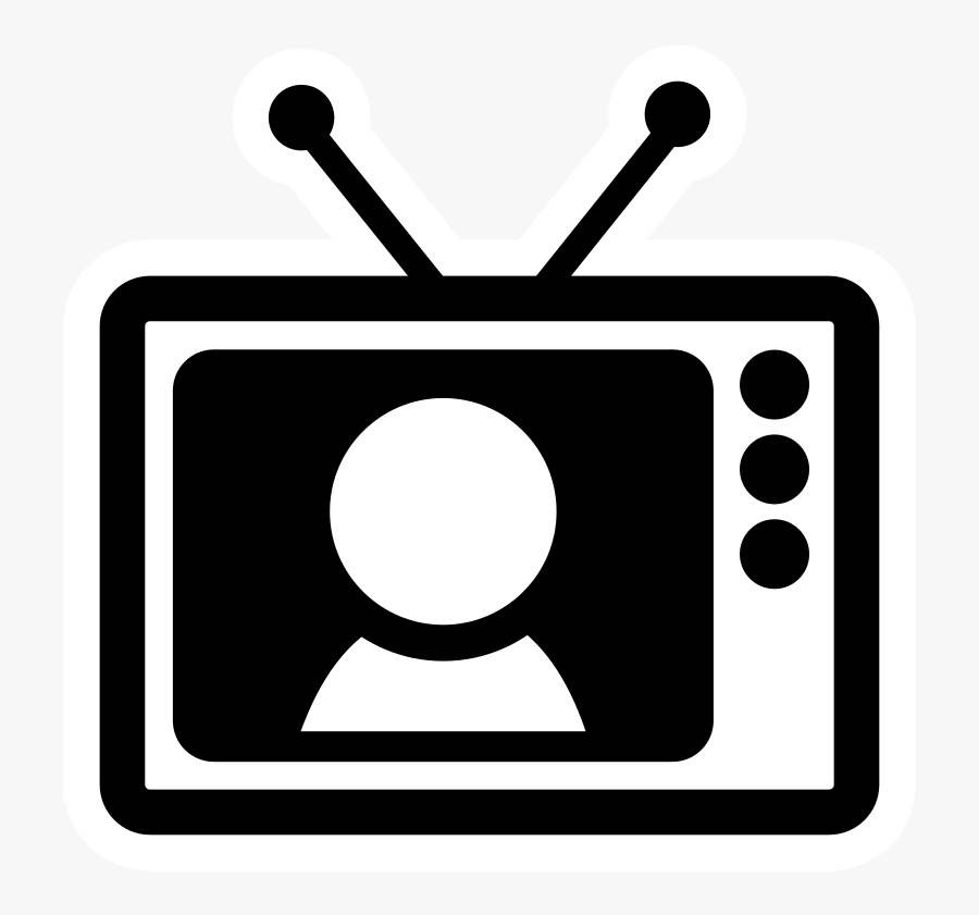 Circle,symbol,television - Black And White Tv Clipart Png, Transparent Clipart