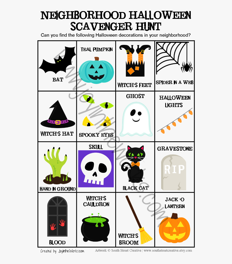 Scavenger Hunt Clipart Spy - Halloween Decoration Scavenger Hunt, Transparent Clipart