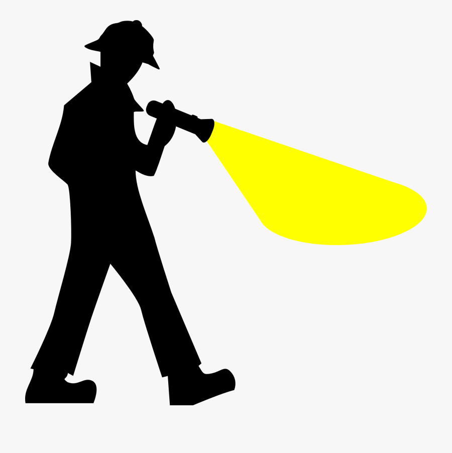 With Flashlight Silhouette Png - Detective Silhouette, Transparent Clipart