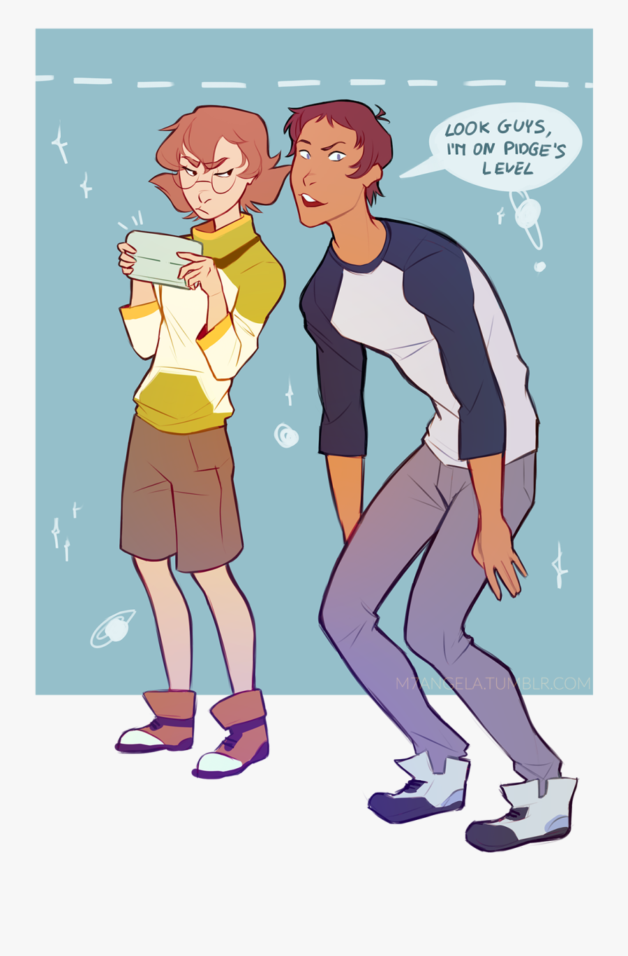 Cross Eyed Tired Insomniac Writer Clipart - Pidge X Lance Voltron, Transparent Clipart