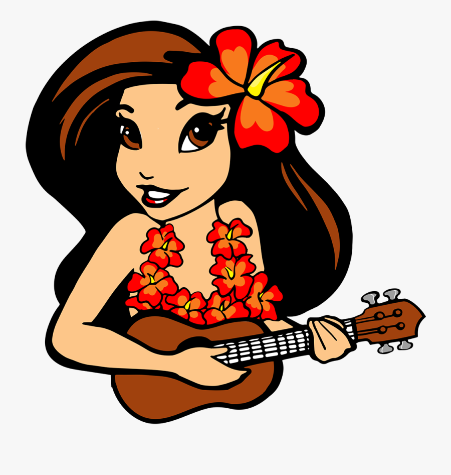 Girl Playing Ukulele Clipart, Transparent Clipart