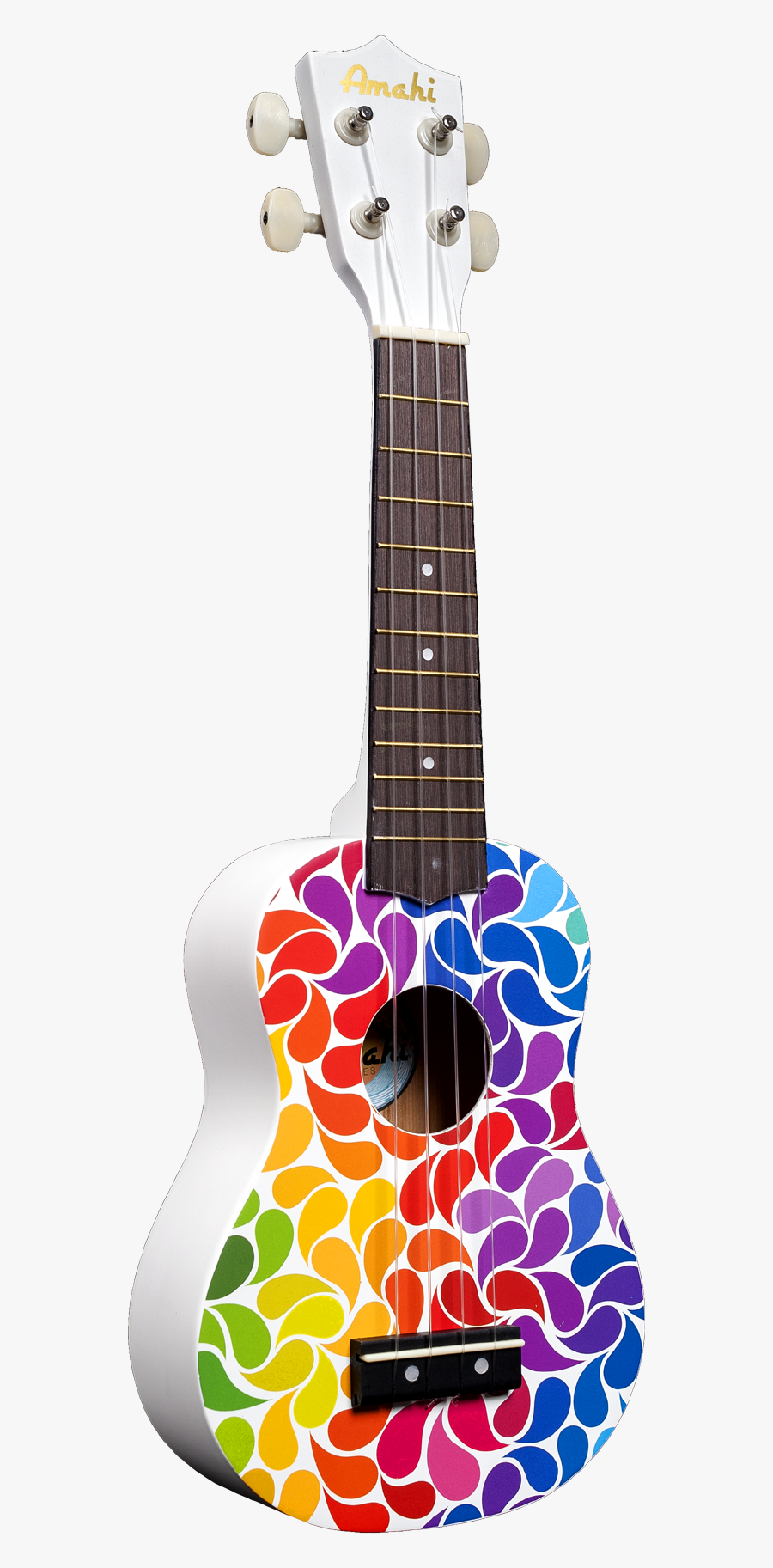 Ukulele Clipart Coloured - Rainbow Pastel Ukulele, Transparent Clipart