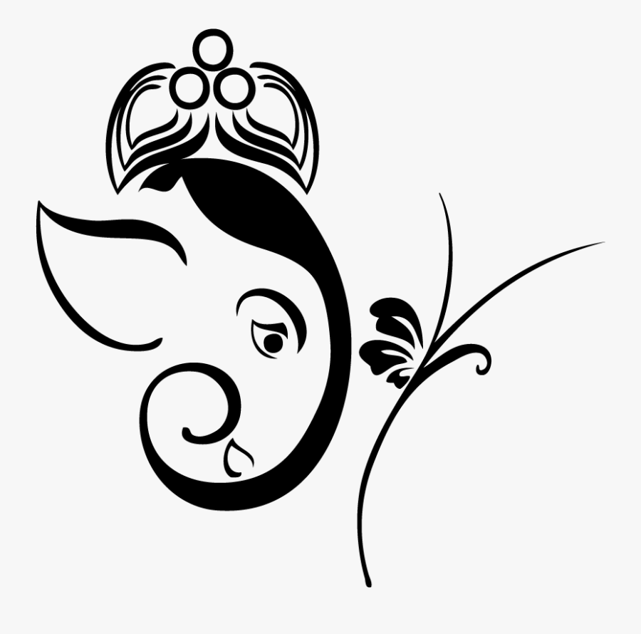 Collection Of Free Ganesh Drawing Wall Download On - Ganesh Ji Drawing Simple, Transparent Clipart