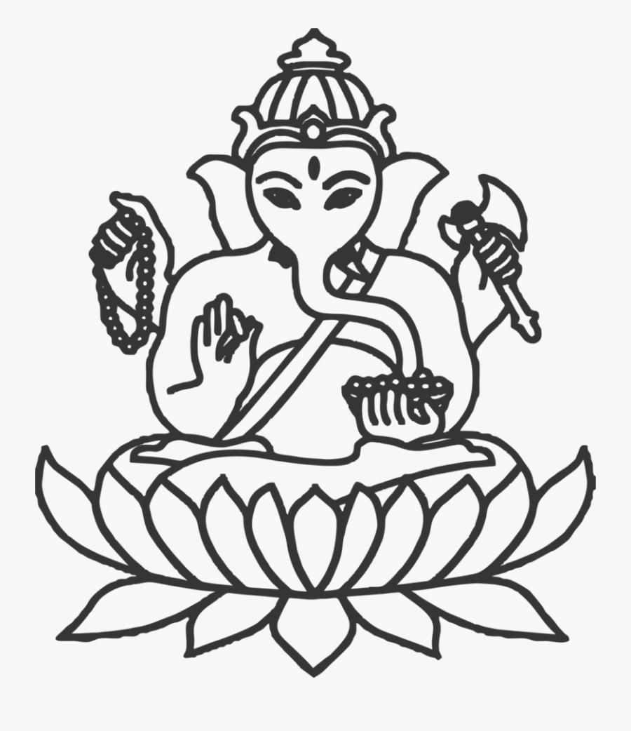 Ganesh Clip Art Png - Simple Ganesha Black And White, Transparent Clipart