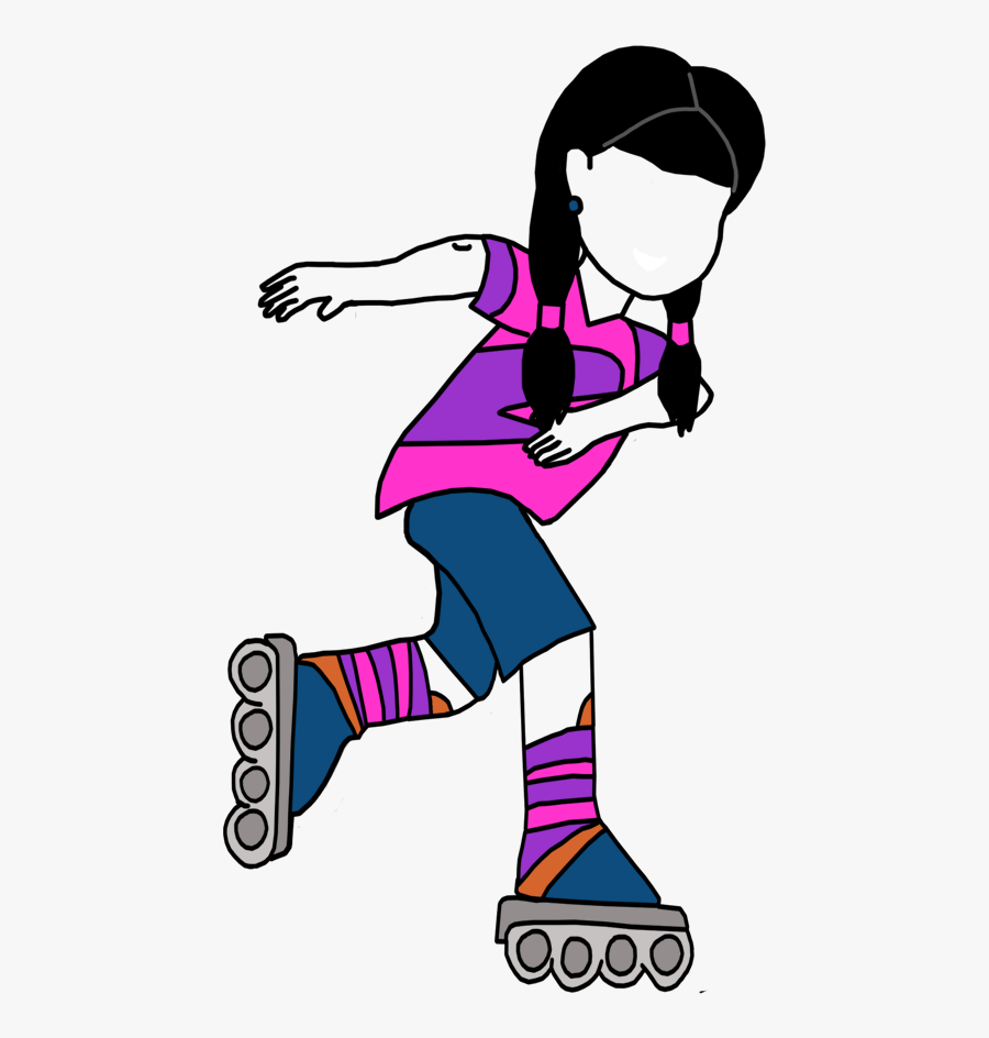 Roller Skating Girl Birthday T Shirt For Kids Personalized - Roller Skating Clipart Free, Transparent Clipart