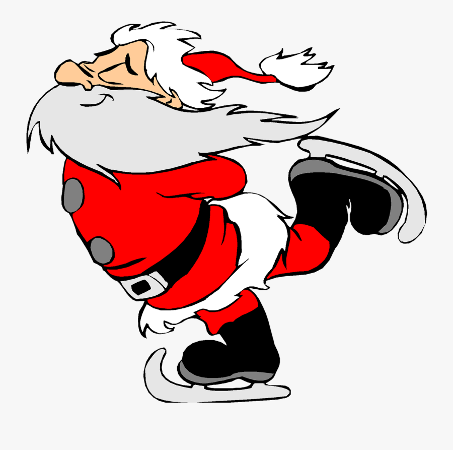 Skating Santa Clipart , Png Download - Santa Skating, Transparent Clipart