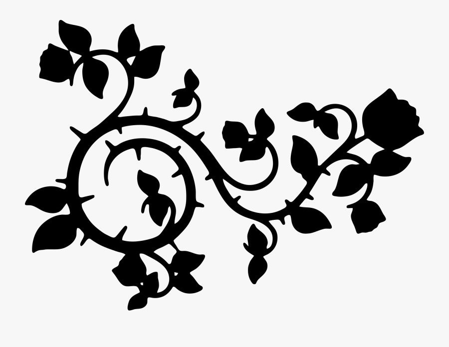 Vine Silhouette Clip Art - Rose Vines Clip Art, Transparent Clipart
