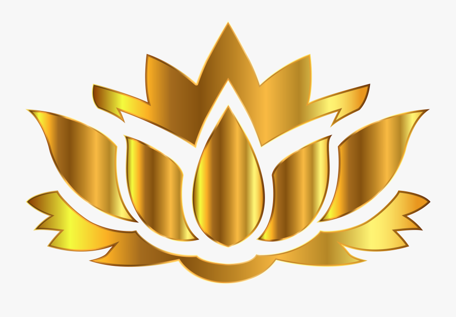 Gold Lotus Flower Silhouette No Background Graphic - Lotus Flower Silhouette Png, Transparent Clipart