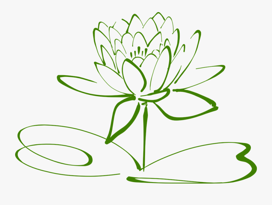 Transparent Water Lily Clipart - Lotus Clipart Black And White, Transparent Clipart