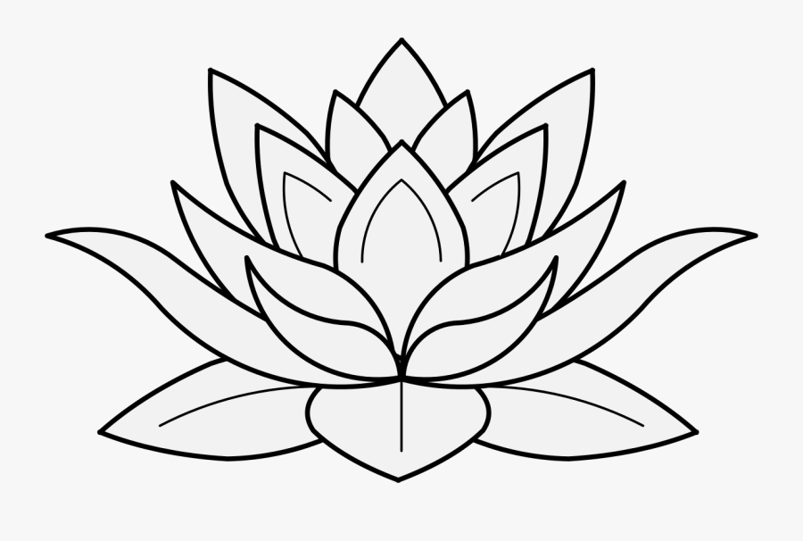 Intricate Drawing Lotus Flower Transparent Png Clipart - Lotus Flower Black And White, Transparent Clipart