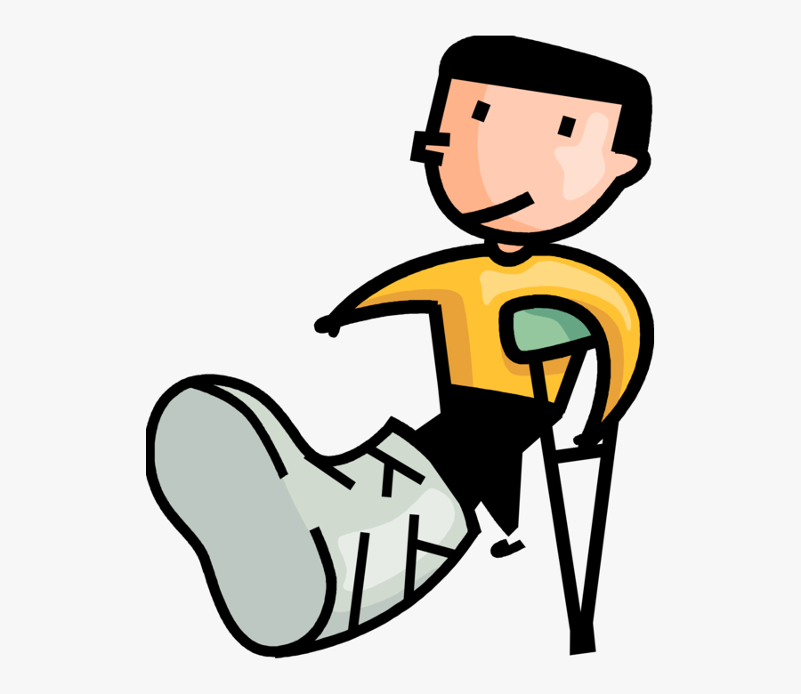 Clip Art Cartoon Broken Legs - Boy With Broken Leg, Transparent Clipart