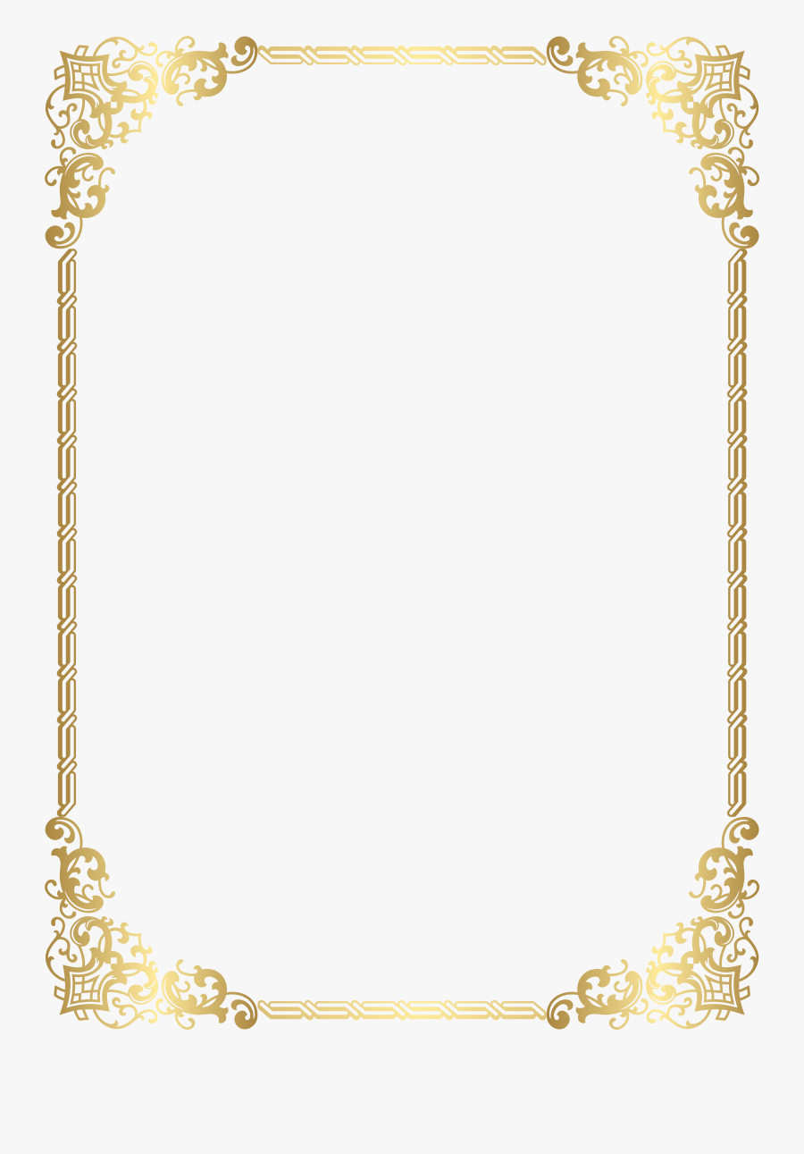 Gold Border Frame Transparent Clip Art Image - Transparent Background ...