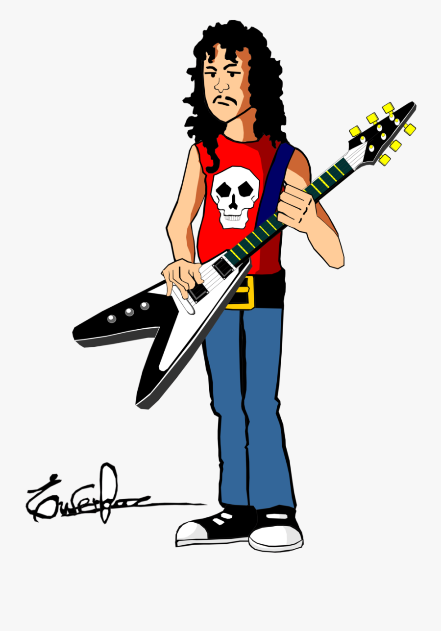 Kirk Hammett Cartoon Guitar, Transparent Clipart