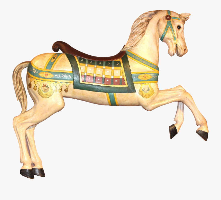 Polychrome Decorated Carousel Prancer Horse - Carousel Horse Png ...