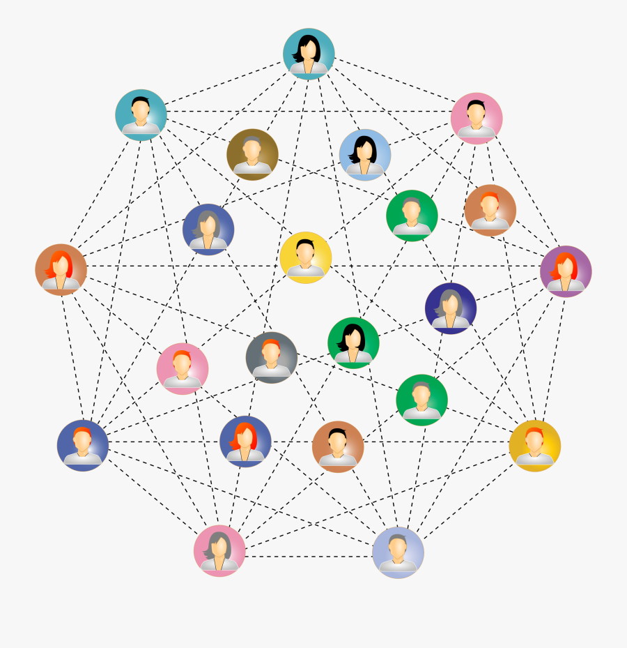 People Connected In A Web Vector Clipart - Social Network, Transparent Clipart
