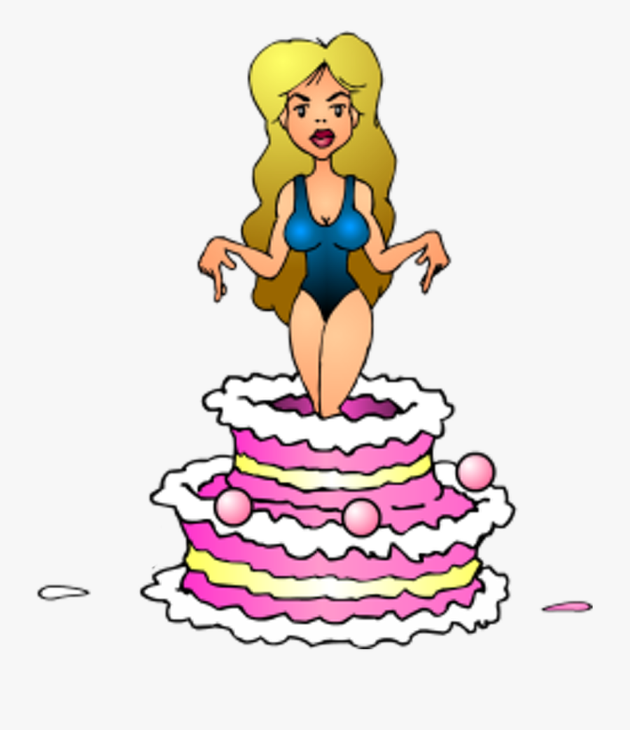 Stripper Cake Recipe Pack - Woman Jumping Out Of Birthday Cake, Transparent Clipart