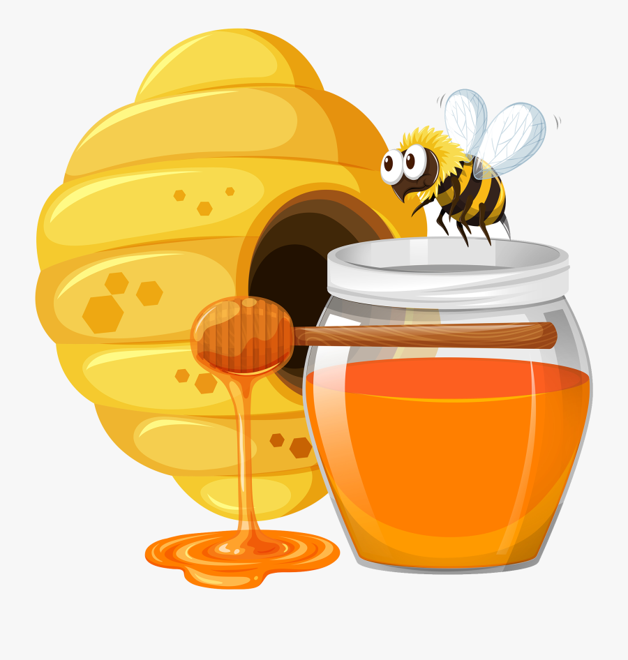 Beehive Bee Cartoon With - Honey Bee Cartoon Png, Transparent Clipart