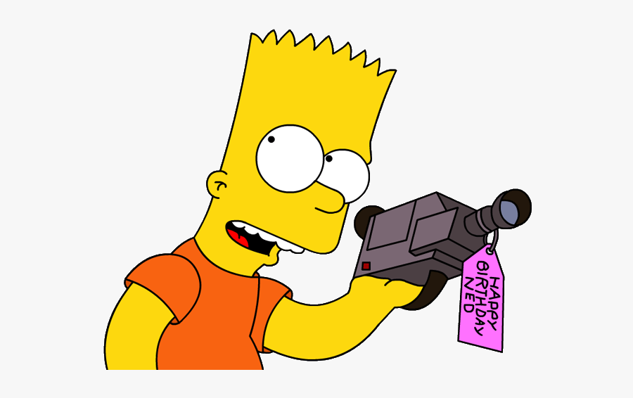 Bart Simpson With Camera, Transparent Clipart