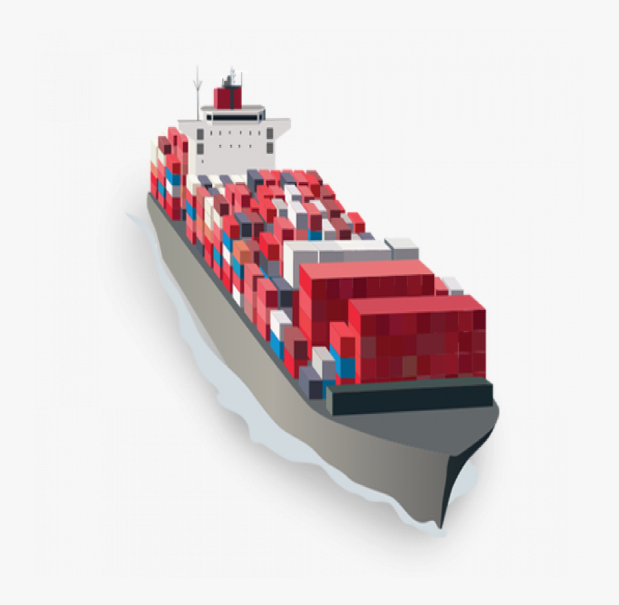 Sea Freight From London - Cargo Ship Vector Png, Transparent Clipart