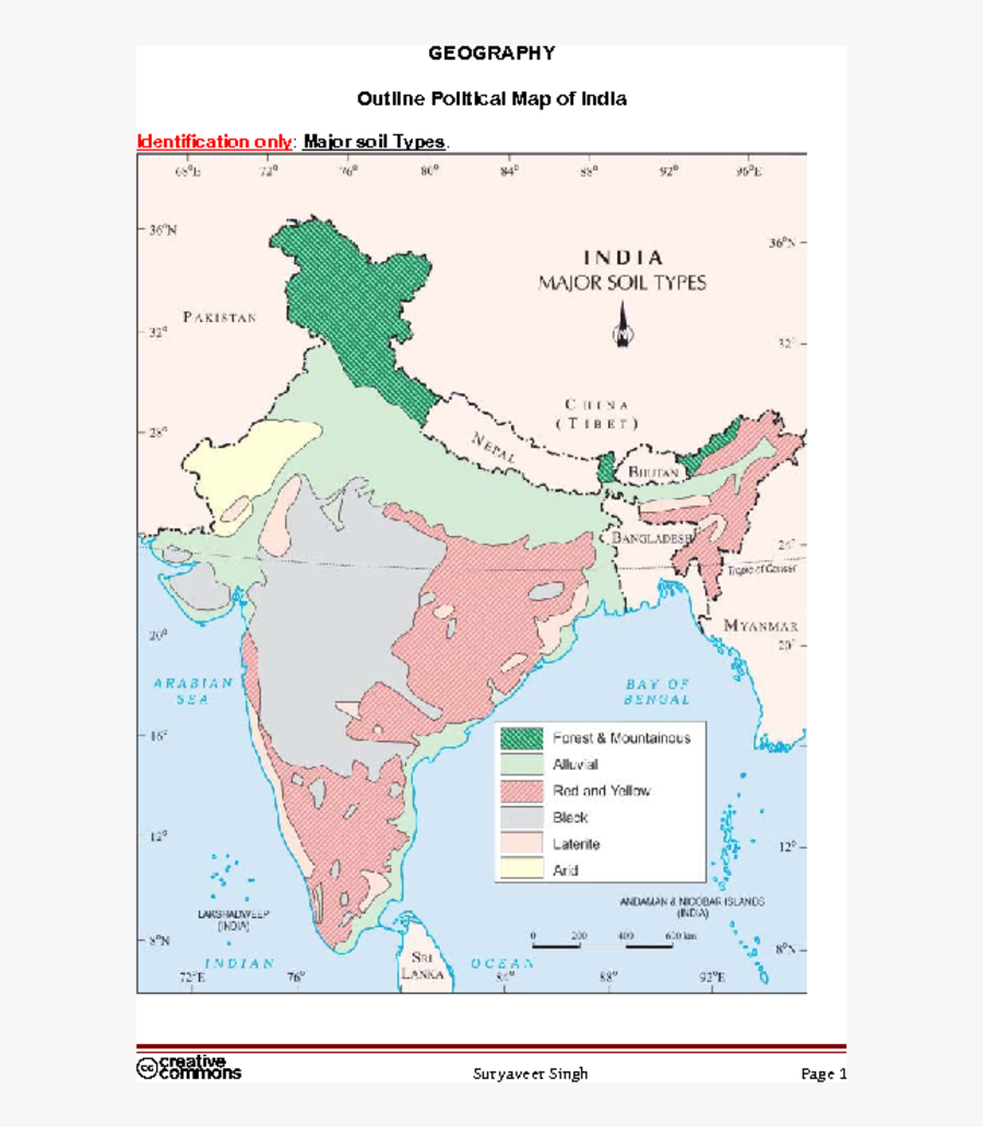 Map Clipart Map Indian - India Major Soil Types, Transparent Clipart