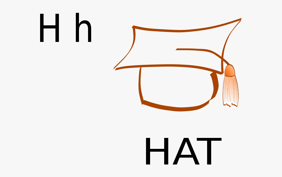 H For Hat - Square Academic Cap, Transparent Clipart