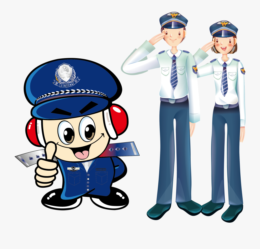 Cartoon Comics Police Officer - 卡通 警察, Transparent Clipart