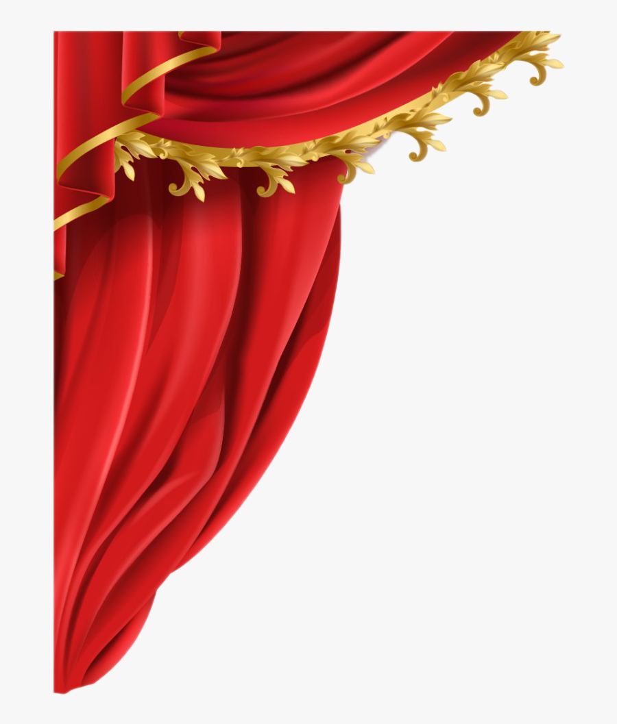 Red And Gold Theatre Curtain, Transparent Clipart