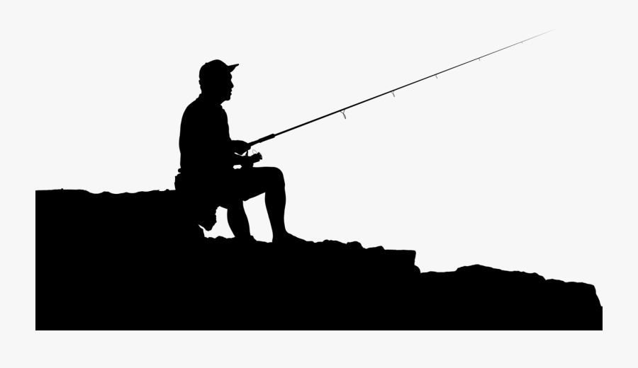 Fishing Black And White, Transparent Clipart