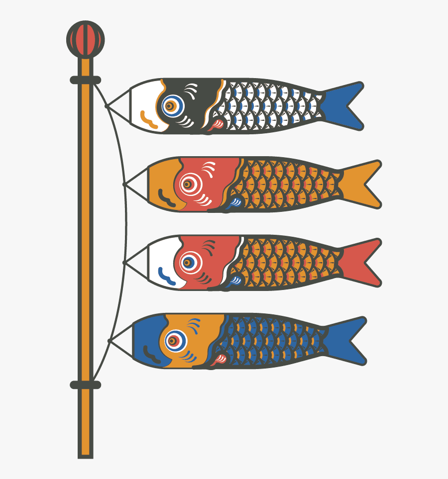 Japanese Fish Flag Drawing, Transparent Clipart