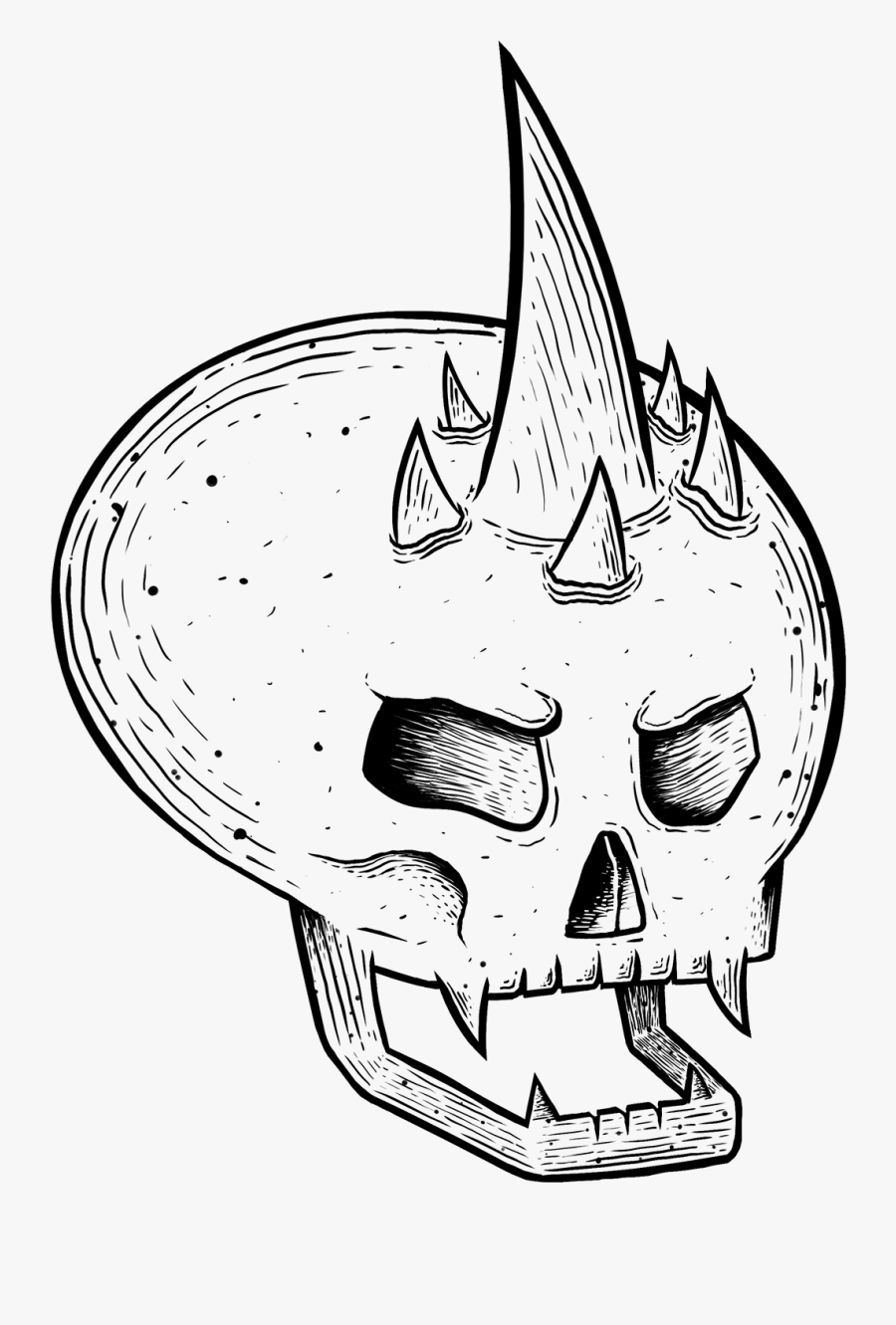 Transparent Demon Skull Png - Skull, Transparent Clipart