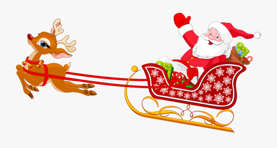 Claus S Sled Clip - Santa On His Sleigh Clip Art , Free Transparent ...