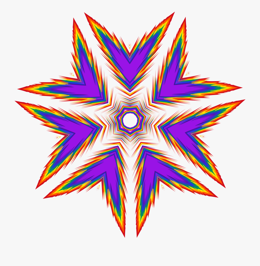 Sharp Rainbow Star Clip Arts - Fractal Art, Transparent Clipart