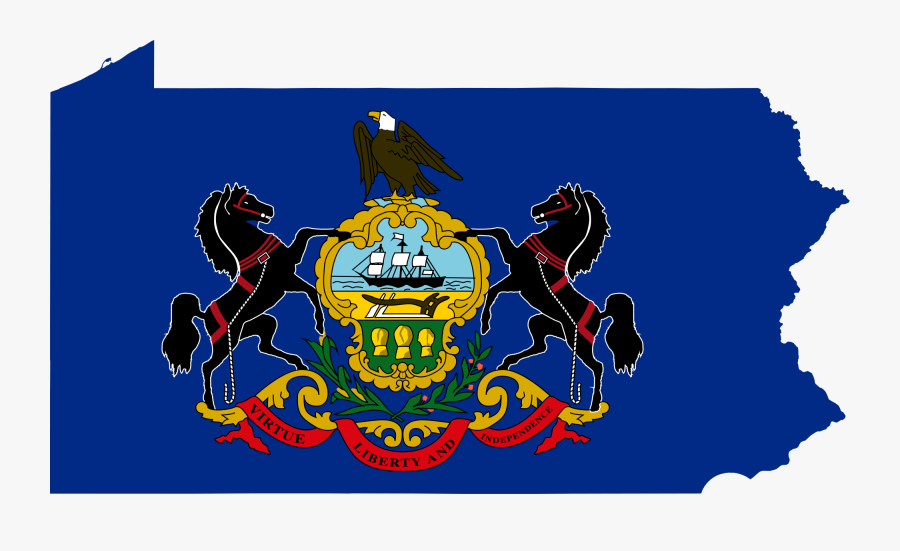 Pennsylvania State Shape Flag, Transparent Clipart