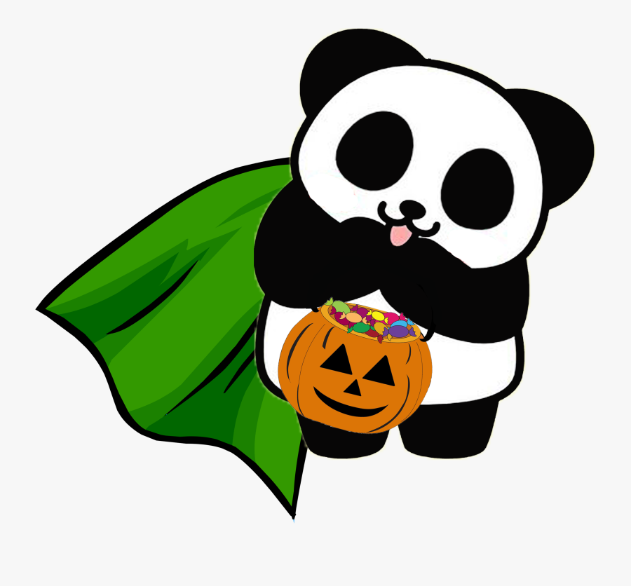 Transparent Cute Trick Or Treat Clipart - Trick Or Treat Panda, Transparent Clipart