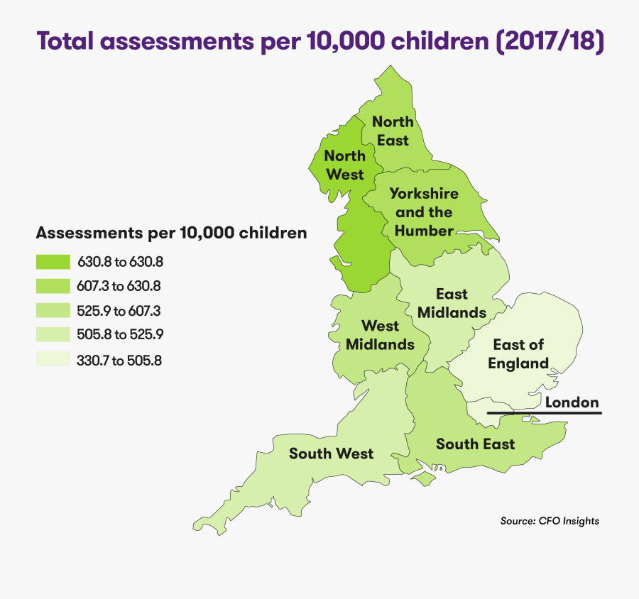 The East Of England Conducts 40% Less Children"s Social - Map, Transparent Clipart