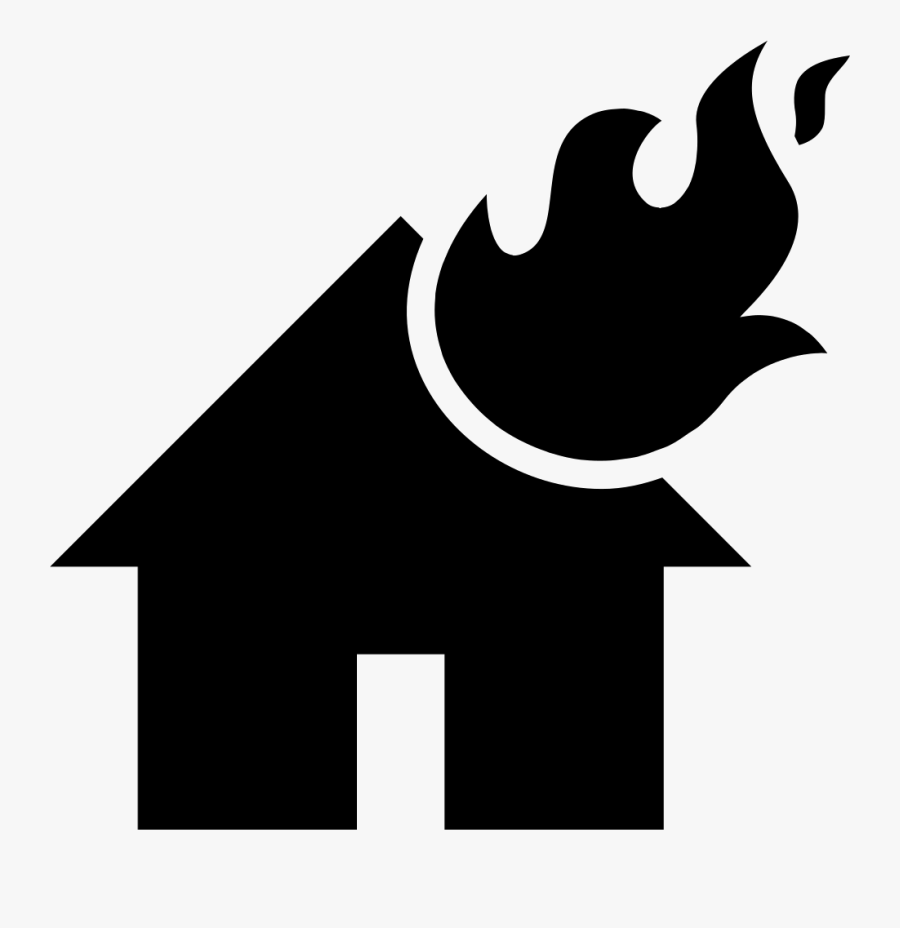 Png File Svg - House On Fire Silhouette, Transparent Clipart