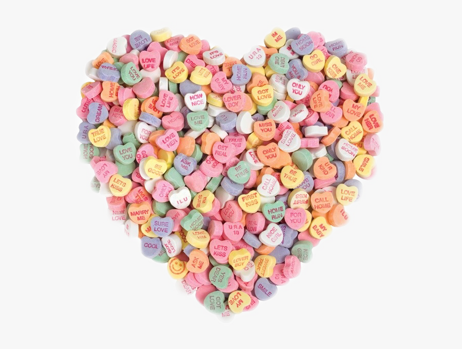 #candyhearts #candy #heart #hearts #sweets #food #cute - Candy Hearts In The Shape Of A Heart, Transparent Clipart