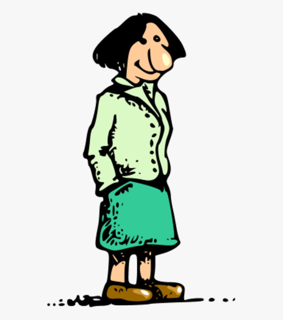 Woman Standing With Big Nose - Encomium Meaning, Transparent Clipart