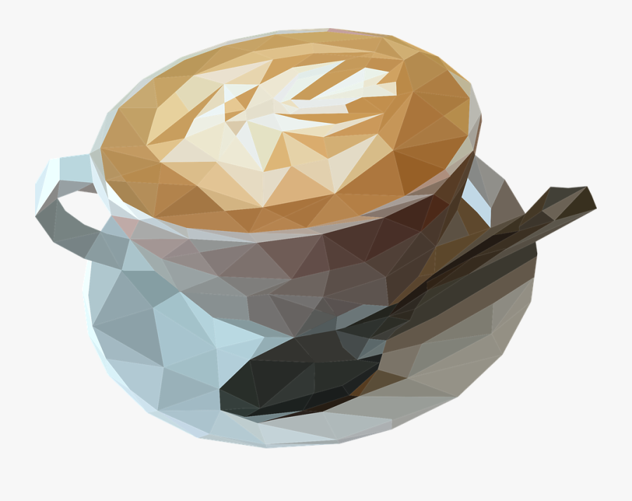 Coffee Cup Low Poly, Transparent Clipart