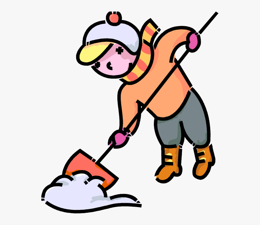 Girl Shovels Snow After - Girl Shoveling Snow Clipart, Transparent Clipart