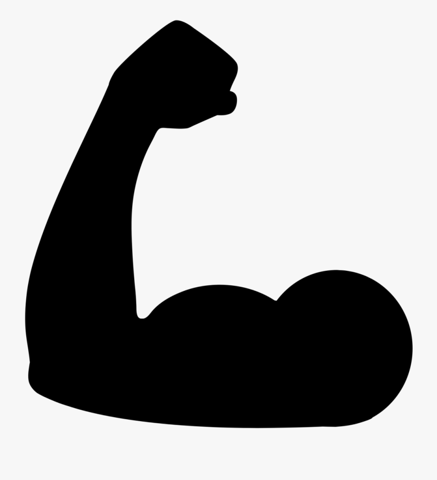 Muscle Emoji Black Png, Transparent Clipart