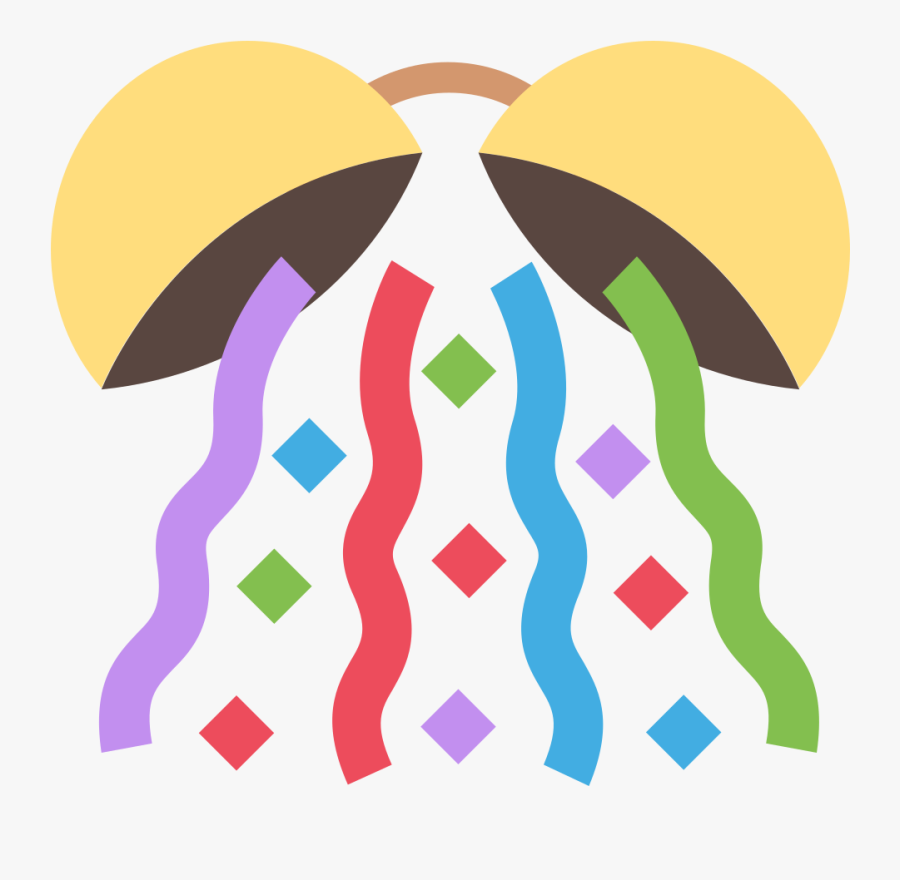 File - Emojione 1f38a - Svg - Party Popper Emoji Icon - Party Popper Emoji Transparent Background, Transparent Clipart