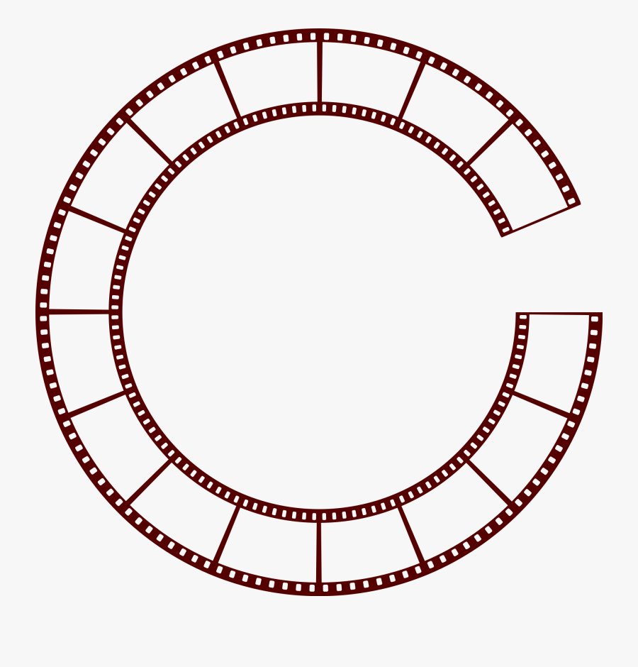 Film Strip Png Vector Black And White Library - Film Strip Circle Vector, Transparent Clipart