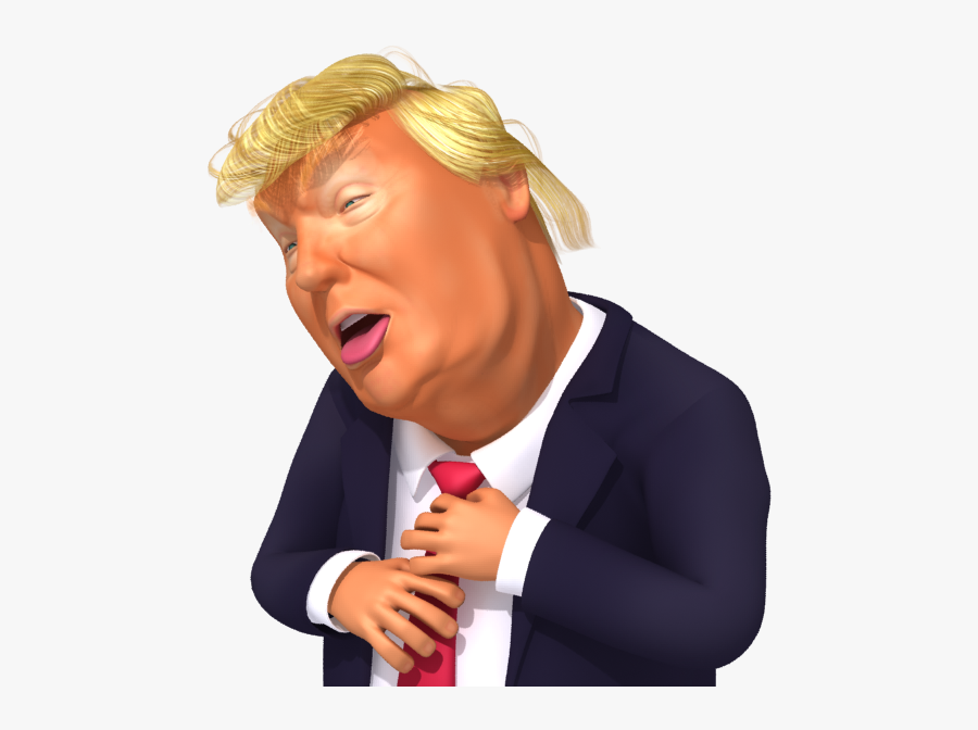 #trumpstickers Tongue Out Trump 3d Caricature Emoji - Trump Caricature Png, Transparent Clipart