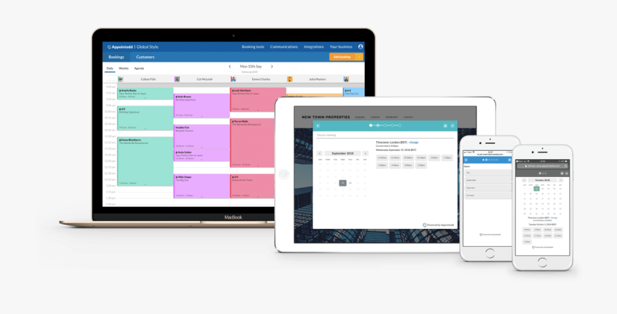 Appointedd Booking System Tool Multi Device App Demo - Operating System ...