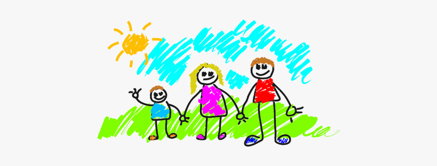 Simple Drawing Of A Family - Family Kids Drawing Png, Transparent Clipart