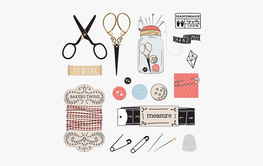 Sewing Thread Text Needle Accessory Fashion - Materials For Sewing With Names, Transparent Clipart