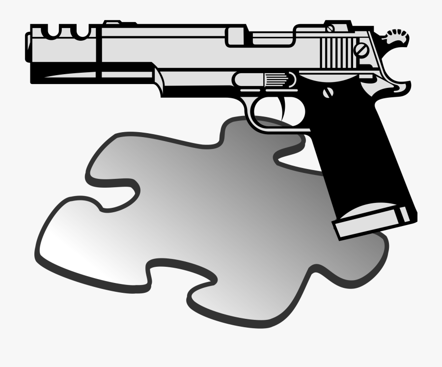 File Pistol Template Svg - Transparent Gun Clipart, Transparent Clipart