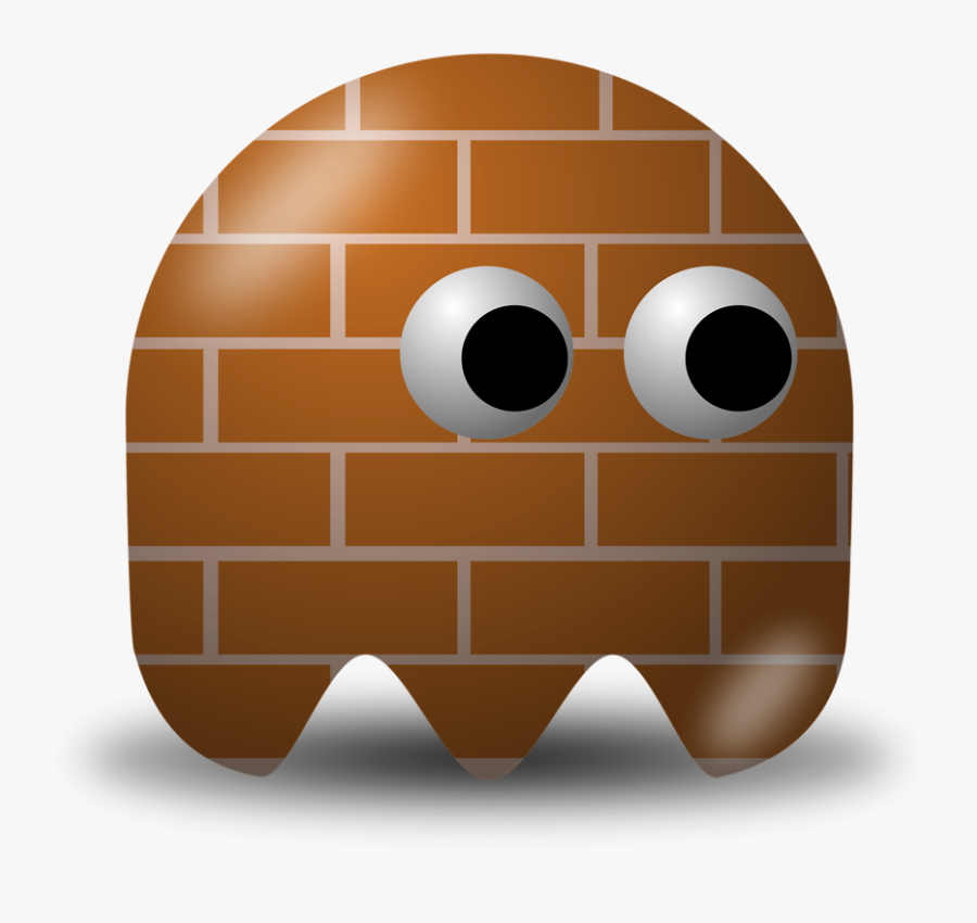 Brown Pac Man Ghost, Transparent Clipart